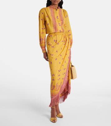 Falda midi de algodón estampada | Valentino
