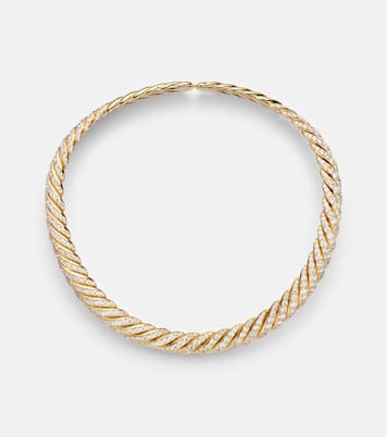 Sculpted Cable 18kt gold necklace with diamonds | David Yurman