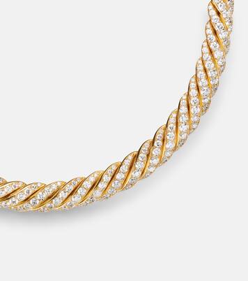 Sculpted Cable 18kt gold necklace with diamonds | David Yurman