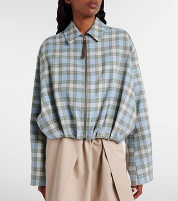 Chaqueta drapeada a cuadros | Loewe