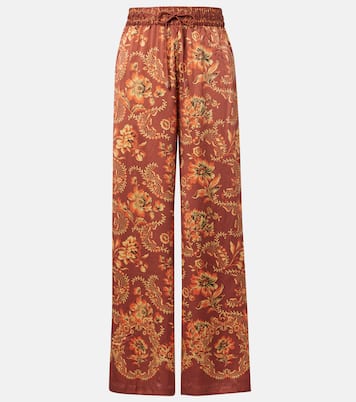 Seraphina printed silk wide-leg pants | Alémais