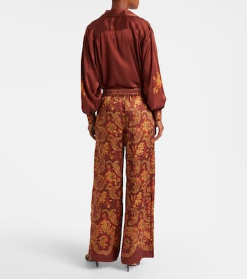 Seraphina printed silk wide-leg pants | Alémais