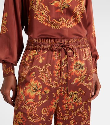 Seraphina printed silk wide-leg pants | Alémais