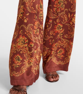 Seraphina printed silk wide-leg pants | Alémais