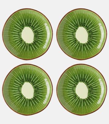 Set Tropical Fruits Kiwi aus vier Desserttellern | Bordallo Pinheiro