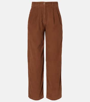 Gail high-rise cotton straight pants | Velvet