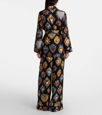 Camisa Devotion de sarga de seda con cinturón | Dolce&Gabbana