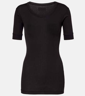 Ribbed-knit cotton-blend top | Calvin Klein