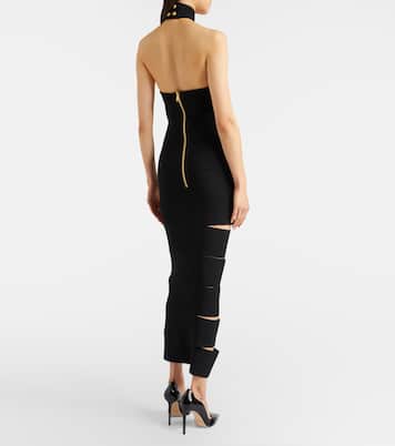 Cutout ribbed-knit gown | Balmain
