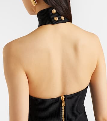 Cutout ribbed-knit gown | Balmain