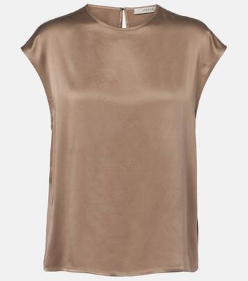 Dasha silk twill top | Asceno