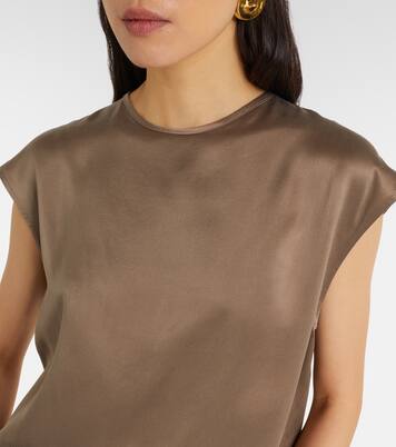 Dasha silk twill top | Asceno