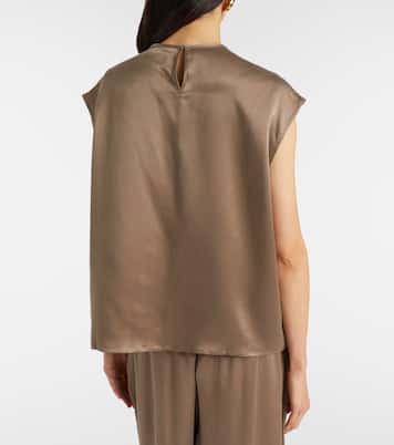 Dasha silk twill top | Asceno