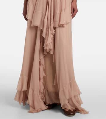 Ruffled silk gown | Chloé
