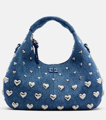 Bolso Mini de denim con tachuelas | Ganni