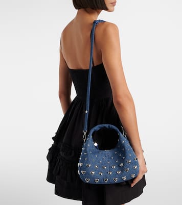 Bolso Mini de denim con tachuelas | Ganni