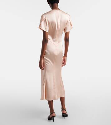 Eve缩褶缎布绉纱中长连衣裙 | Victoria Beckham