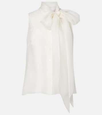 Tie-neck silk top | Carolina Herrera