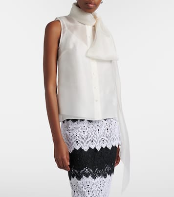 Tie-neck silk top | Carolina Herrera