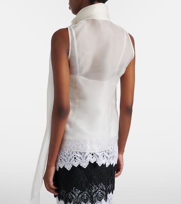 Tie-neck silk top | Carolina Herrera