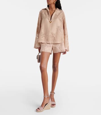 Espadrillas Rockstud Double in pelle con zeppa | Valentino Garavani