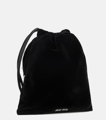Embellished velvet drawstring pouch | Miu Miu