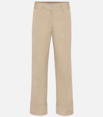 Pantalones rectos de algodón | Prada