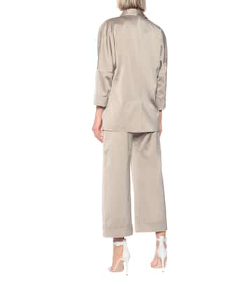 Blazer en satin de coton mélangé | Brunello Cucinelli
