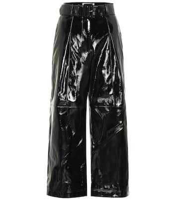 High-rise faux patent-leather pants | Self-Portrait