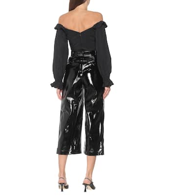 High-rise faux patent-leather pants | Self-Portrait