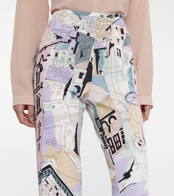 Printed high-rise straight jersey pants | Pucci