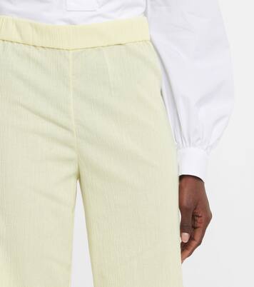 Pantalon ample à taille haute en coton mélangé | Jil Sander