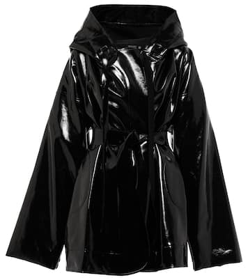 Faux leather belted coat | Norma Kamali