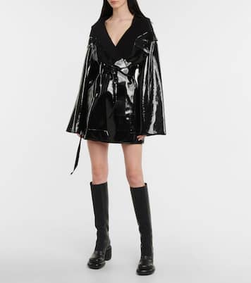 Faux leather belted coat | Norma Kamali