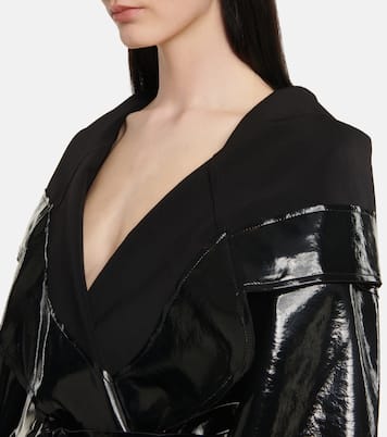 Faux leather belted coat | Norma Kamali