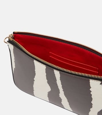Clutch Loubila in pelle con stampa zebrata | Christian Louboutin