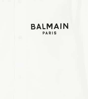 Camisa de algodón con logo | Balmain Kids