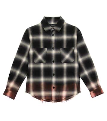 Degradé checked cotton shirt | Amiri Kids