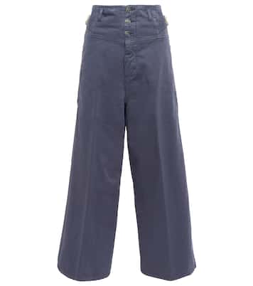 Jeans anchos de tiro alto cropped | Etro