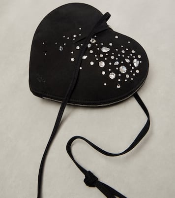 Le Cœur embellished suede shoulder bag | Alaïa
