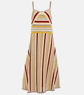 Abito midi Vitali in crochet a righe | Zimmermann