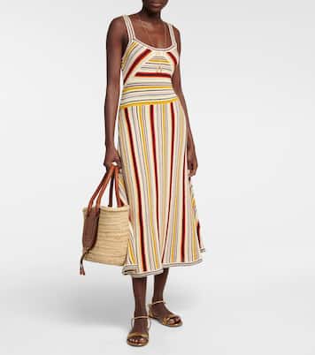 Abito midi Vitali in crochet a righe | Zimmermann