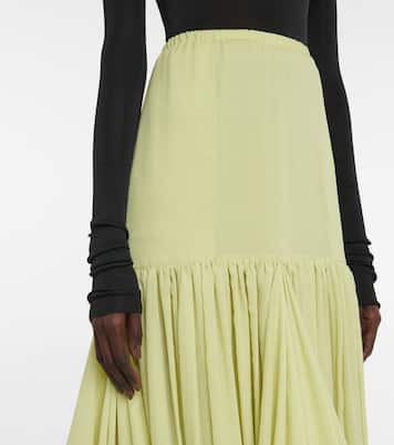 Olwen draped silk midi skirt | The Row