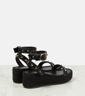Alpargatas con cuña Rockstud de piel | Valentino Garavani