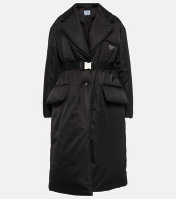 Abrigo acolchado de Re-Nylon con cinturón | Prada