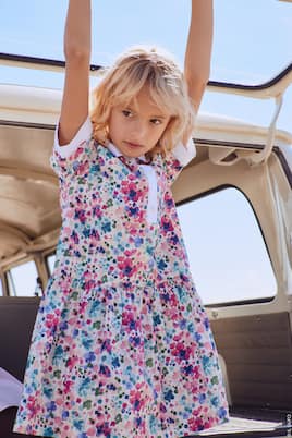 Floral-printed cotton dress | Il Gufo