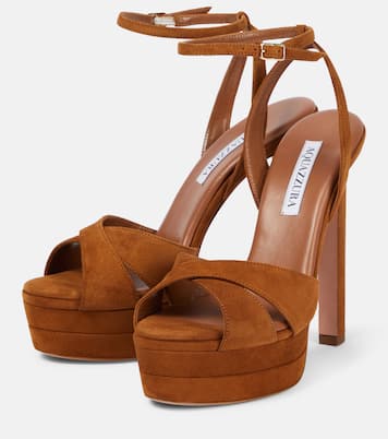 Plateausandalen aus Veloursleder | Aquazzura