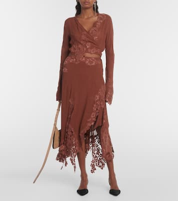 Gonna midi in crêpe e pizzo | Acne Studios