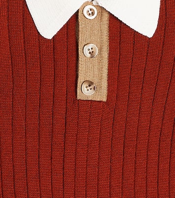 Ribbed-knit wool-blend polo top | Paade Mode