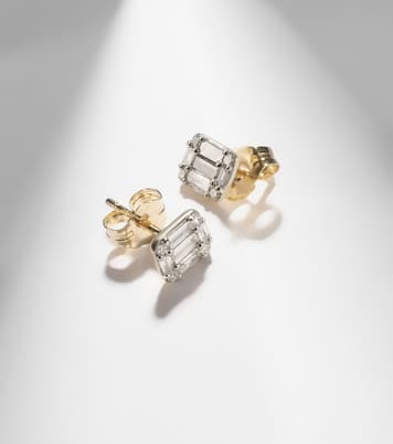Boucles d'oreilles Shield of Strength en or 10 cte et diamants | Stone and Strand